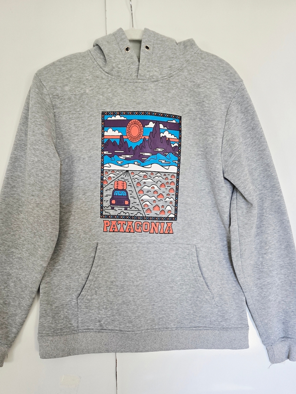 Patagonia Summit Road Uprisal Hoodie Men's Medium Outdoor Mountain Print - Picture 2 of 6